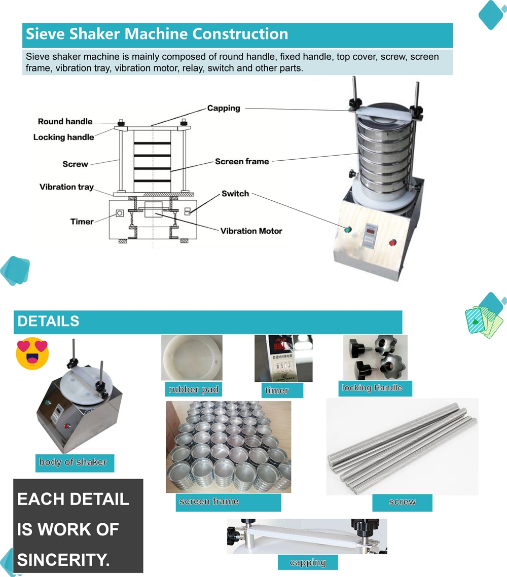 200 mm Analytic Lab Standard Stainless Steel Mesh Zeef Test Sieve Shaker